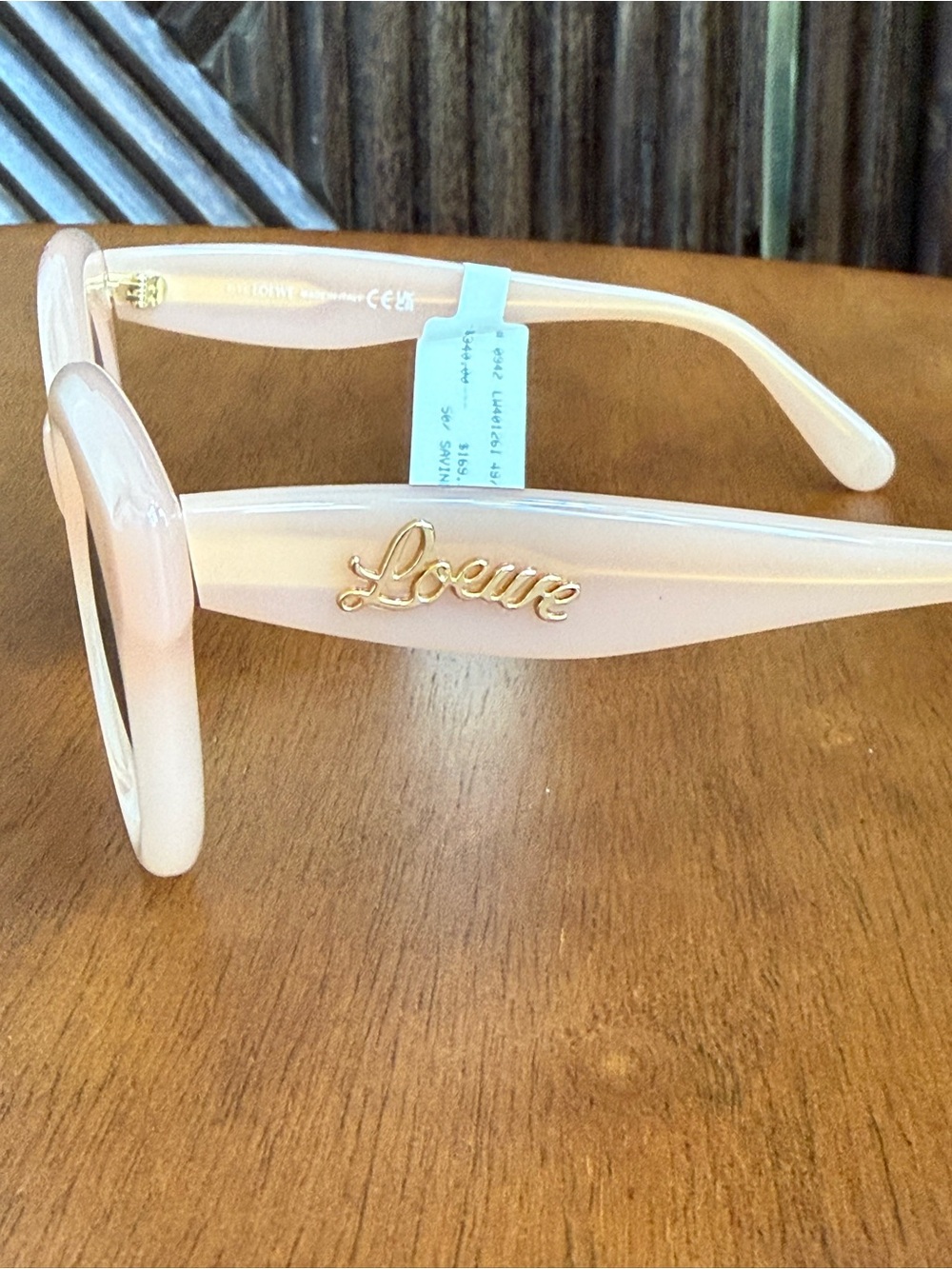 Loewe Blush Pink Round Sunglasses with Gold Logo - Picture 3 of 8